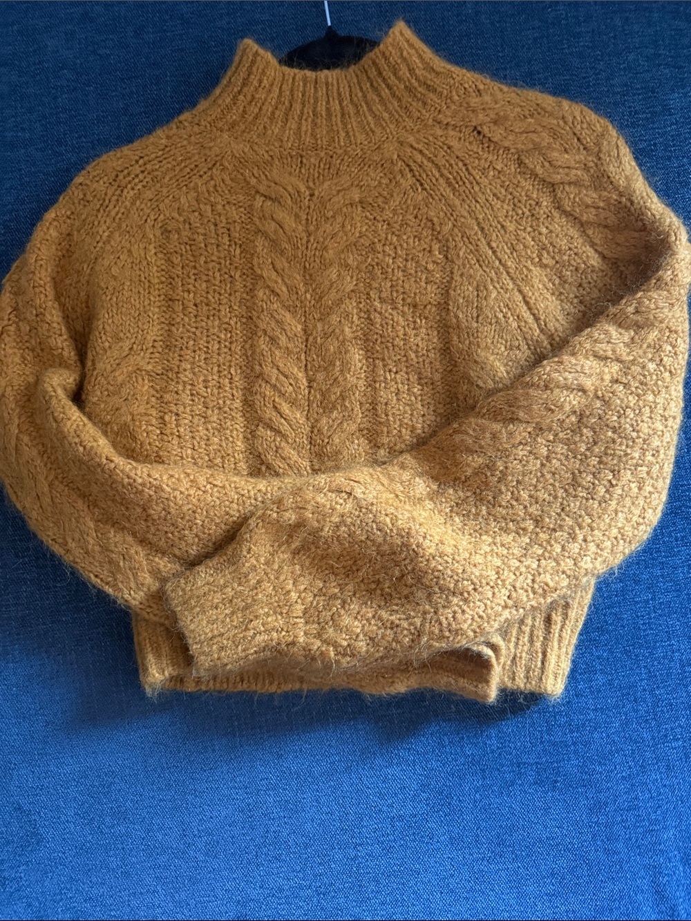 Sunday Best Chunky Cable Turtleneck Sweater in Mustard